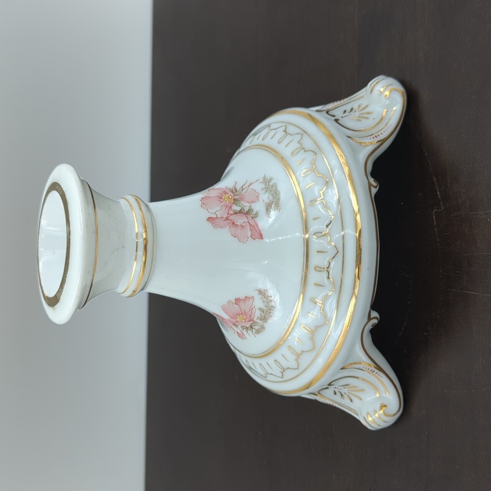 Vintage floral porcelain candle holder